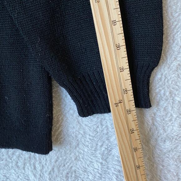 Meister Wool Blend Fair Isle Sweater Men XL Black 1/4 Zip Geometric Aspen Preppy - Picture 8 of 9